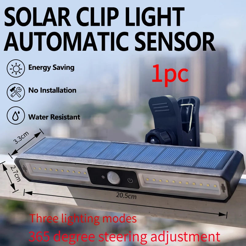 New upgraded intelligent sensing solar clip lamp outdoor courtyard lamp garden lighting solar wall lamp